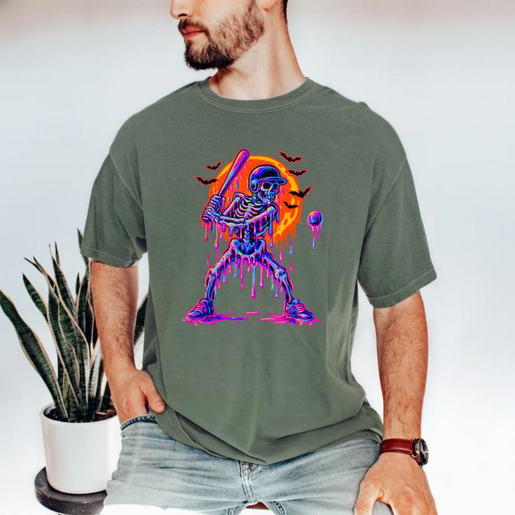 Drip Skeleton Batting Baseball Halloween Men's Comfort Colors T-Shirt