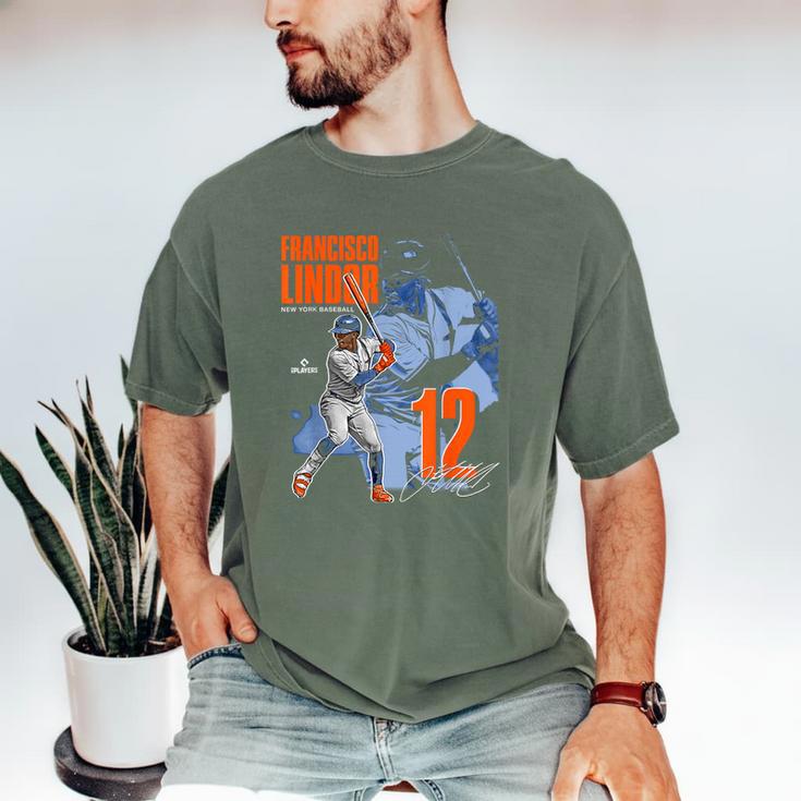 Francisco Lindor New York M Baseball Players MLBFLI304N Men's Comfort Colors T-Shirt Francisco Lindor New York M Baseball Players MLBFLI304N Men's Comfort Colors T-Shirt