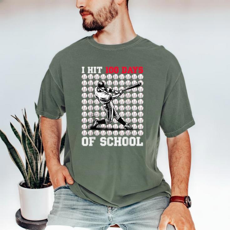 I Hit 100 Days Of School Baseball 100th Day Boys Kids Men's Comfort Colors T-Shirt