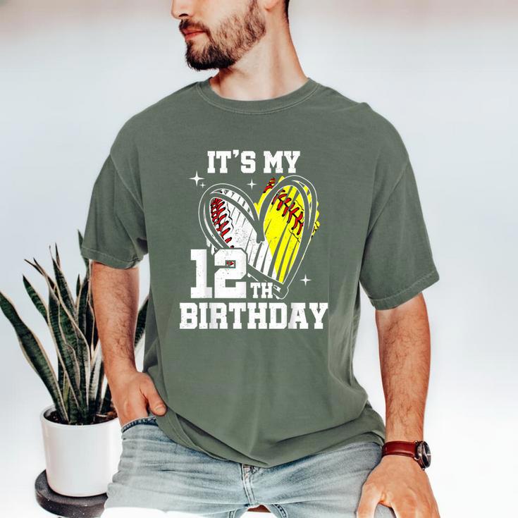 It's My 12th Birthday Baseball Softball Heart 12 Year Old Men's Comfort Colors T-Shirt It's My 12th Birthday Baseball Softball Heart 12 Year Old Men's Comfort Colors T-Shirt