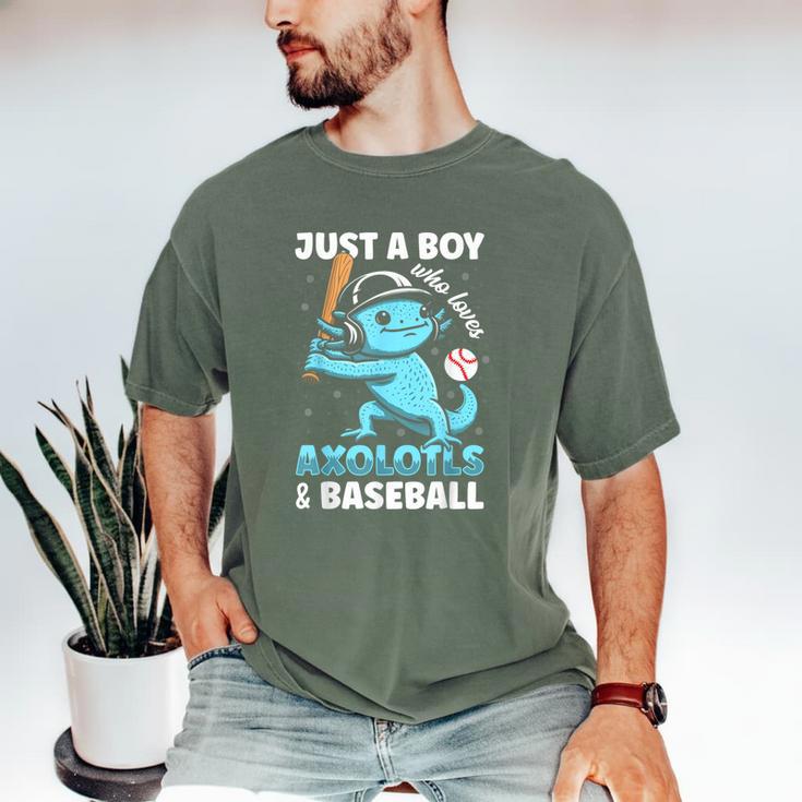 Just A Boy Who Loves Axolotls & Baseball Men's Comfort Colors T-Shirt Just A Boy Who Loves Axolotls & Baseball Men's Comfort Colors T-Shirt