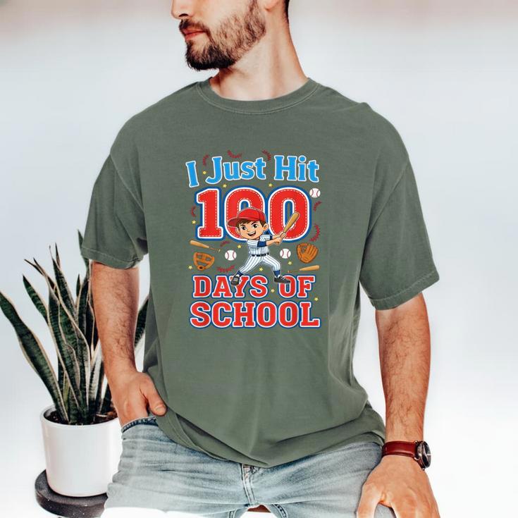 I Just Hit 100 Days Of School Baseball 100th Day Boys Kids Men's Comfort Colors T-Shirt I Just Hit 100 Days Of School Baseball 100th Day Boys Kids Men's Comfort Colors T-Shirt