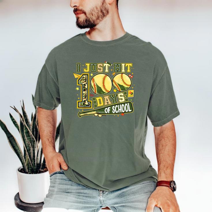 I Just Hit 100 Days Of School Baseball Teacher Boy Girl Kid Men's Comfort Colors T-Shirt I Just Hit 100 Days Of School Baseball Teacher Boy Girl Kid Men's Comfort Colors T-Shirt