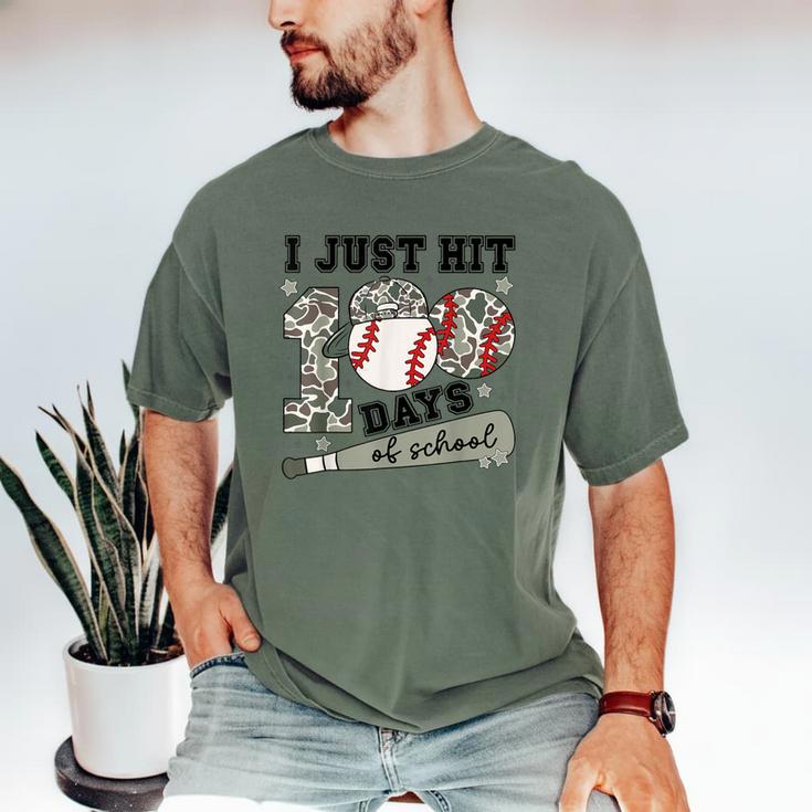I Just Hit 100 Days Of School Camo Baseball 100 Days Smarter Men's Comfort Colors T-Shirt I Just Hit 100 Days Of School Camo Baseball 100 Days Smarter Men's Comfort Colors T-Shirt