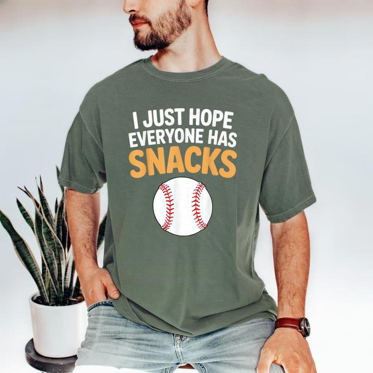 I Just Hope Everyone Has Snacks Baseball Game Day Fan Men's Comfort Colors T-Shirt I Just Hope Everyone Has Snacks Baseball Game Day Fan Men's Comfort Colors T-Shirt