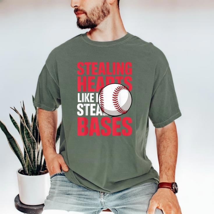 Kids Stealing Hearts Like I Steal Bases Cute Baseball Boys Men's Comfort Colors T-Shirt Kids Stealing Hearts Like I Steal Bases Cute Baseball Boys Men's Comfort Colors T-Shirt