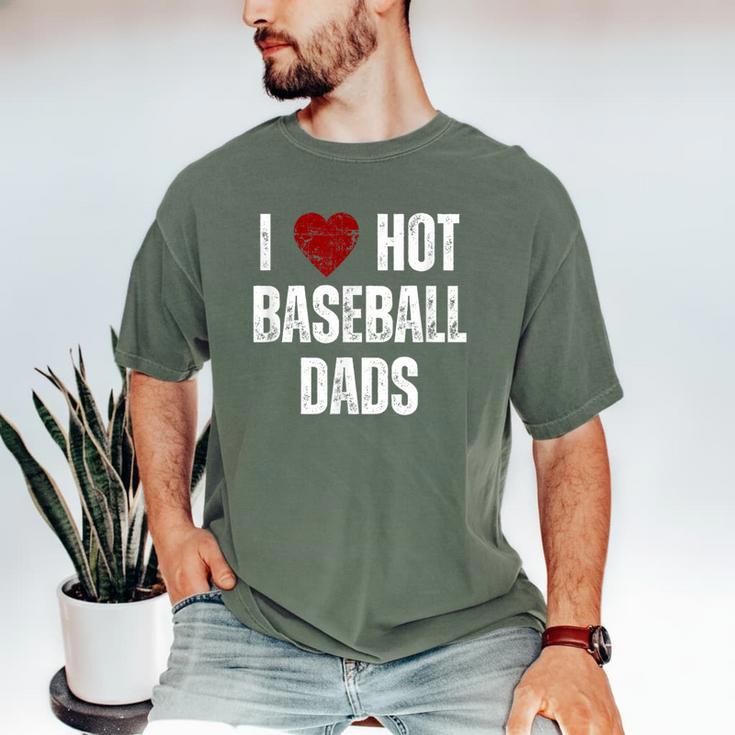 I Love Hot Baseball Dads Red Hearts Men's Comfort Colors T-Shirt I Love Hot Baseball Dads Red Hearts Men's Comfort Colors T-Shirt