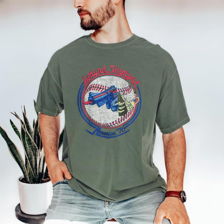 Lynyrd Skynyrd Skeleton Baseball Gun US Flag Cowboy Rock Fan Men's Comfort Colors T-Shirt Lynyrd Skynyrd Skeleton Baseball Gun US Flag Cowboy Rock Fan Men's Comfort Colors T-Shirt