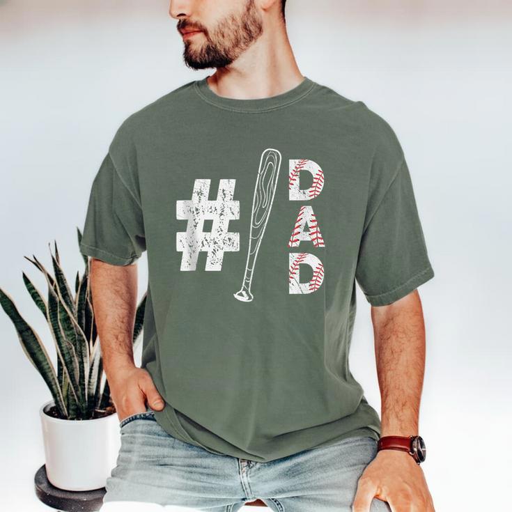 Number One Baseball Dad Fathers Day Baseball Player Dad Men's Comfort Colors T-Shirt Number One Baseball Dad Fathers Day Baseball Player Dad Men's Comfort Colors T-Shirt
