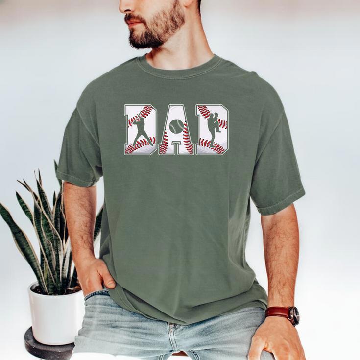 Retro Baseball Dad Daddy Father Happy Fathers Day Men Guys Premium Men's Comfort Colors T-Shirt