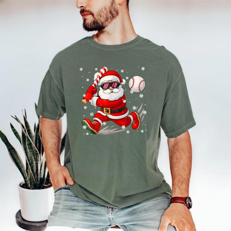 Santa Baseball Christmas Pajamas Xmas Men Boy Toddlers Men's Comfort Colors T-Shirt Santa Baseball Christmas Pajamas Xmas Men Boy Toddlers Men's Comfort Colors T-Shirt