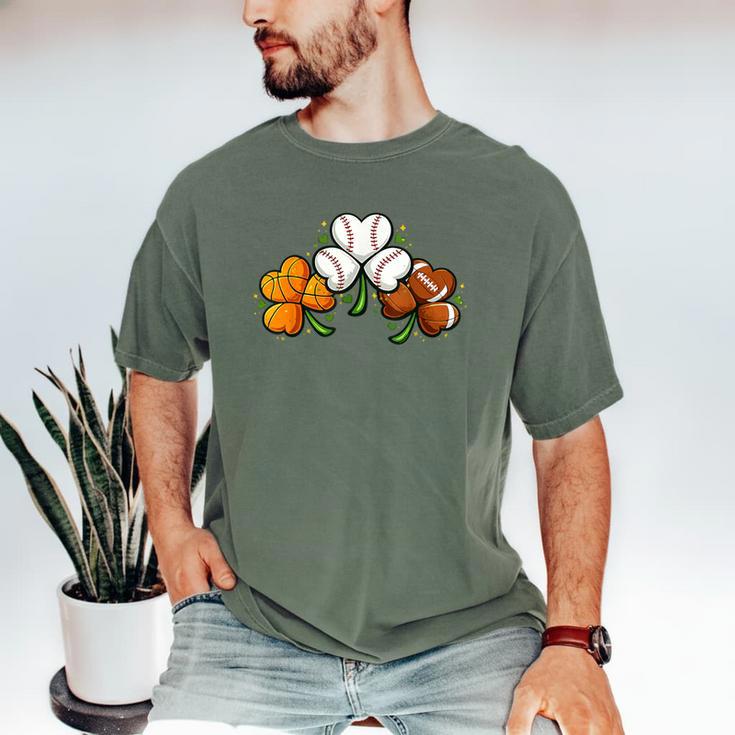 Shamrock Baseball Basketball Football St Patricks Day Men's Comfort Colors T-Shirt Shamrock Baseball Basketball Football St Patricks Day Men's Comfort Colors T-Shirt
