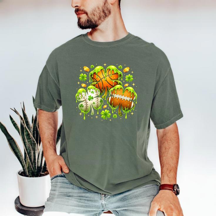 Shamrock Basketball Baseball Drip St Patrick's Day Boys Men Men's Comfort Colors T-Shirt Shamrock Basketball Baseball Drip St Patrick's Day Boys Men Men's Comfort Colors T-Shirt
