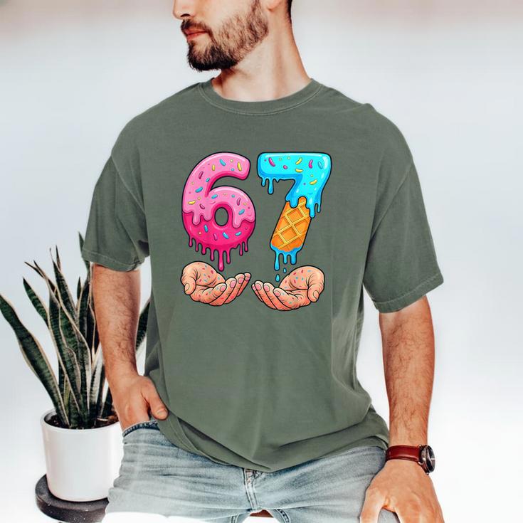 Six Seven 6-7 Baseball Ice Cream Drip 67 Meme Hands Men's Comfort Colors T-Shirt Six Seven 6-7 Baseball Ice Cream Drip 67 Meme Hands Men's Comfort Colors T-Shirt