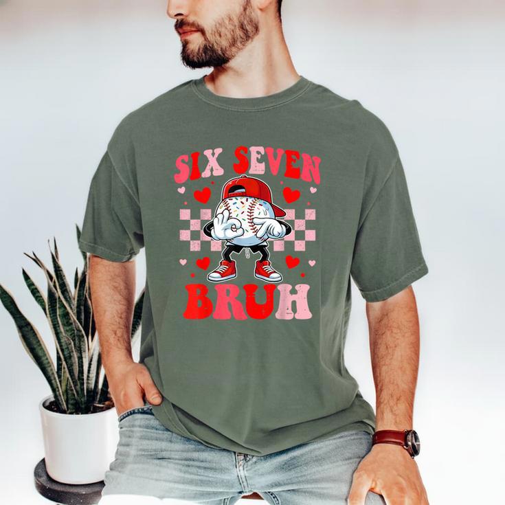 Six Seven 67 Bruh 6 7 Meme Baseball Ice Cream Drip Valentine Men's Comfort Colors T-Shirt