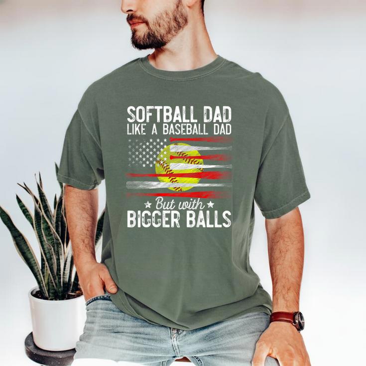 Softball Dad Just Like A Baseball Dad But With Bigger Back Men's Comfort Colors T-Shirt Softball Dad Just Like A Baseball Dad But With Bigger Back Men's Comfort Colors T-Shirt