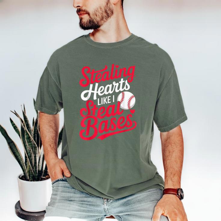 Stealing Hearts Like I Steal Bases Cute Baseball Boys Men's Comfort Colors T-Shirt