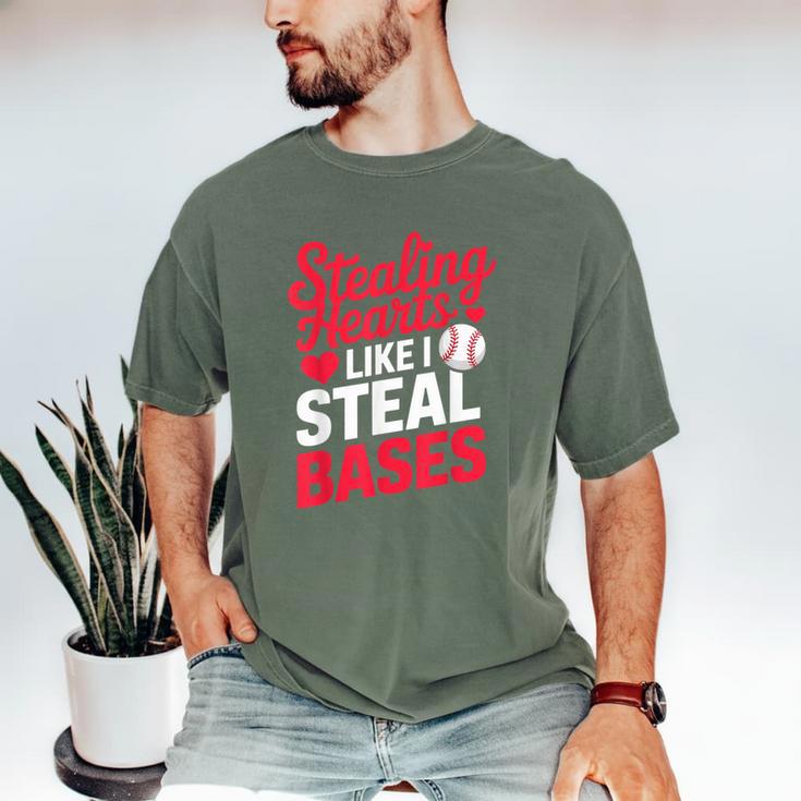 Stealing Hearts Like I Steal Bases Cute Baseball Valentine Men's Comfort Colors T-Shirt Stealing Hearts Like I Steal Bases Cute Baseball Valentine Men's Comfort Colors T-Shirt