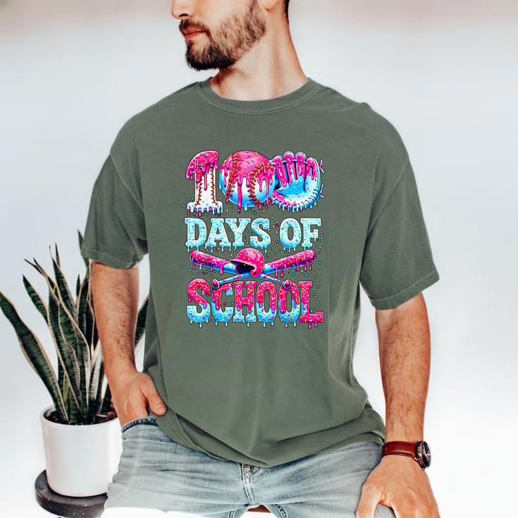 Survived 100 Days Of School Baseball Ice Cream Drip Boy Kids Men's Comfort Colors T-Shirt Survived 100 Days Of School Baseball Ice Cream Drip Boy Kids Men's Comfort Colors T-Shirt