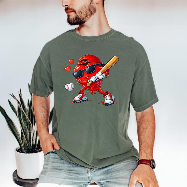 Valentine Baseball Heart Sports Love Valentines Day Boys Men's Comfort Colors T-Shirt