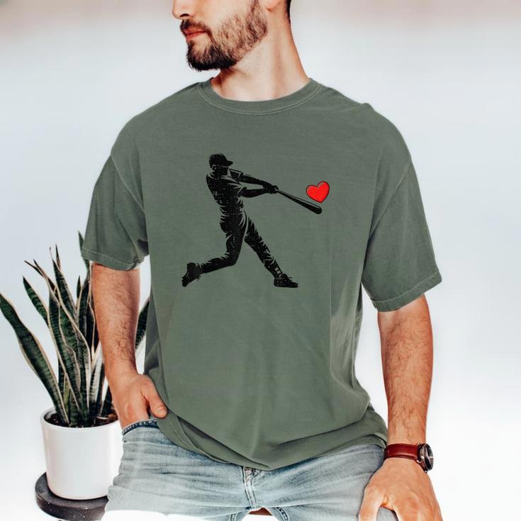 Valentines Day Baseball Batter Silhouette Heart Men Boys Kid Men's Comfort Colors T-Shirt Valentines Day Baseball Batter Silhouette Heart Men Boys Kid Men's Comfort Colors T-Shirt