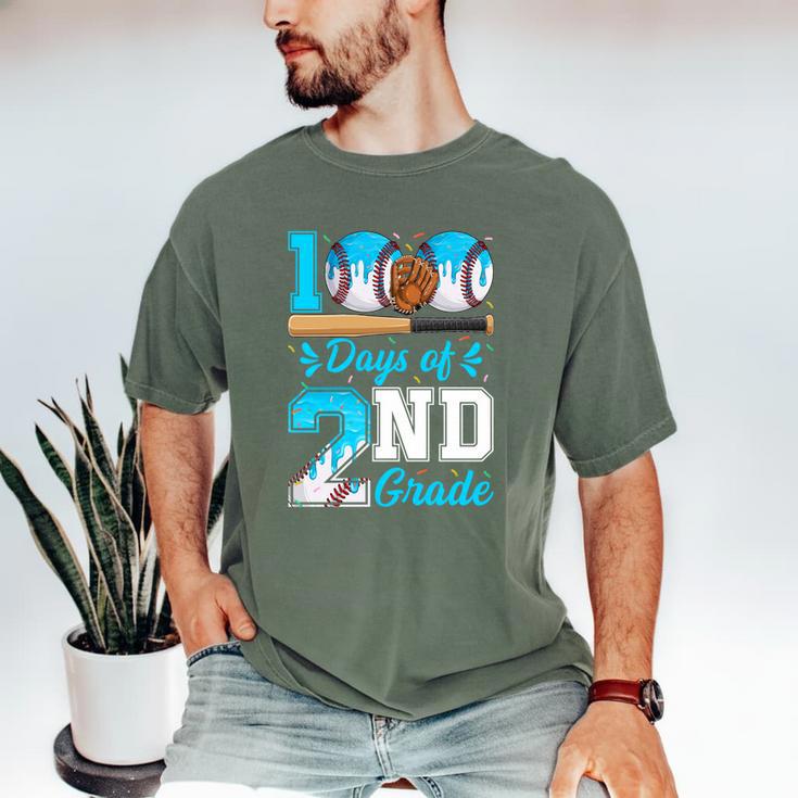 100 Days Of 2nd Grade Baseball 100th Day Of School Boys Kids Men's Comfort Colors T-Shirt