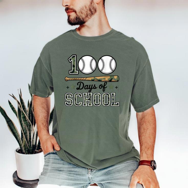 100 Days Of School Baseball Camo Boys School Teacher Men's Comfort Colors T-Shirt