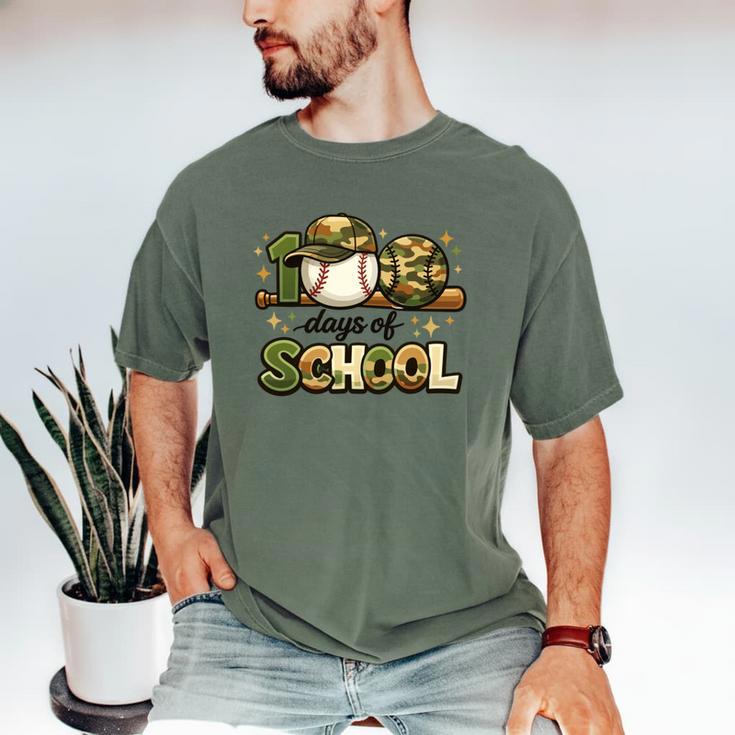 100 Days Of School Baseball Camo School Teacher Boy Men's Comfort Colors T-Shirt