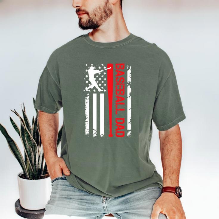 Baseball Dad Baseball American US Flag Baseball Sport Team Premium Men's Comfort Colors T-Shirt