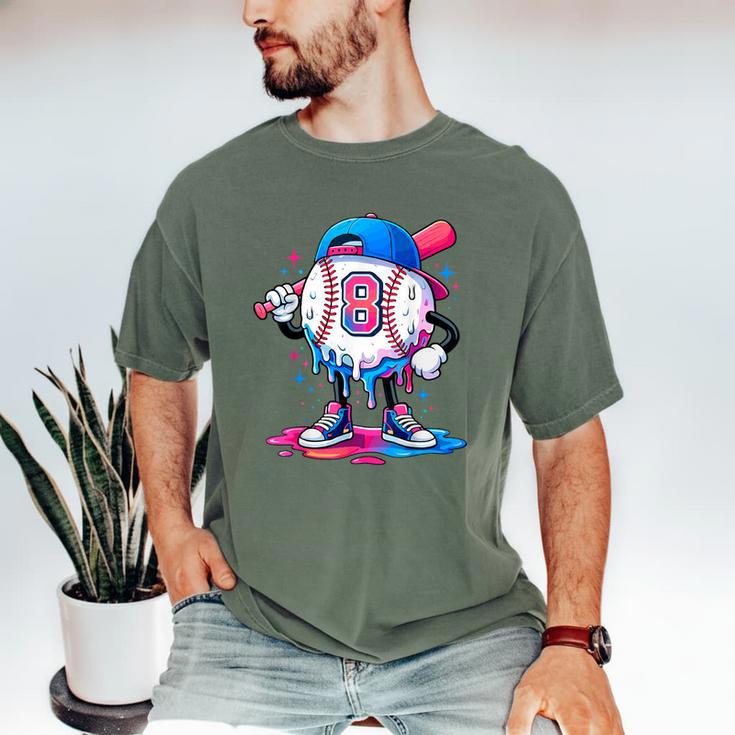 Baseball Drip 8th 8 Year Old Birthday Boys Pitcher Player Men's Comfort Colors T-Shirt
