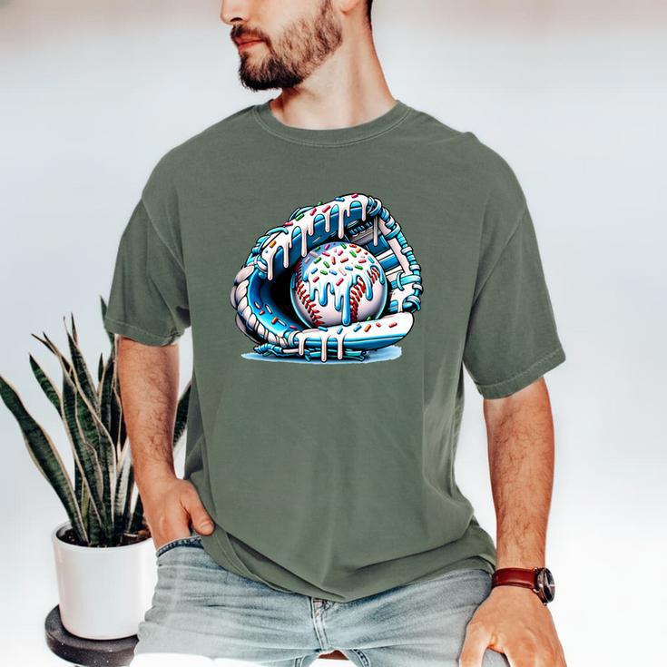 Baseball Drip Ice Cream Sprinkles Baseball Glove Premium Tri-Blend Men's Comfort Colors T-Shirt