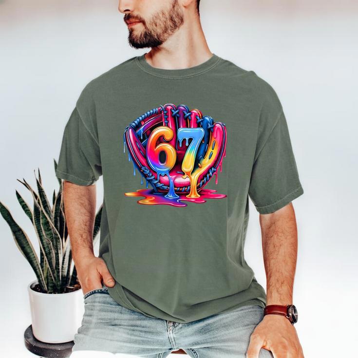 Gen Alpha Slang Ice Cream Drip Six Seven 67 Baseball Catcher Men's Comfort Colors T-Shirt
