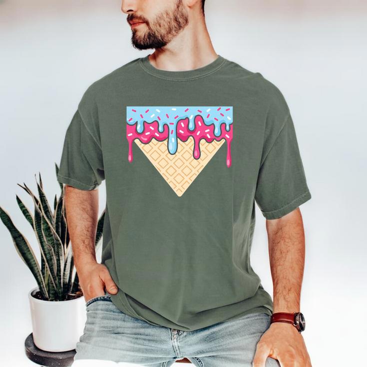 Ice Cream Baseball Cone Dripping Sprinkles Kids Boys Summer Premium Tri-Blend Men's Comfort Colors T-Shirt