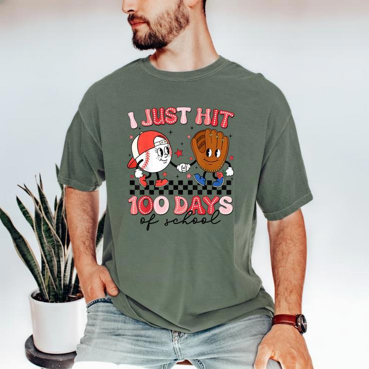 I Just Hit 100 Days Of School Baseball Boy Girl Teacher Men's Comfort Colors T-Shirt