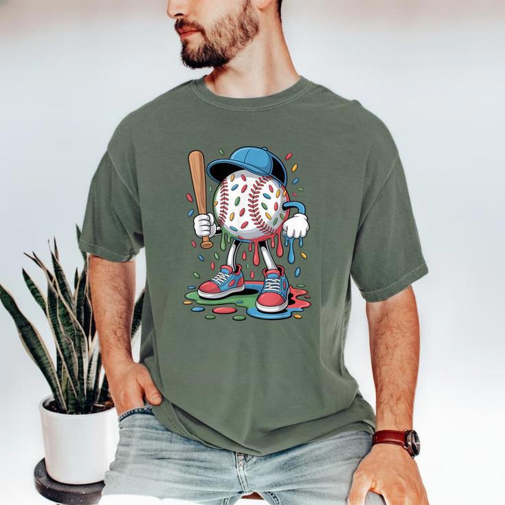 Melting Slime Sprinkle Baseball Mascot With Bat Men's Comfort Colors T-Shirt