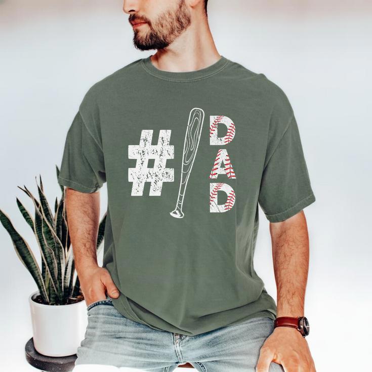 Number One Baseball Dad Fathers Day Baseball Player Dad Premium Men's Comfort Colors T-Shirt