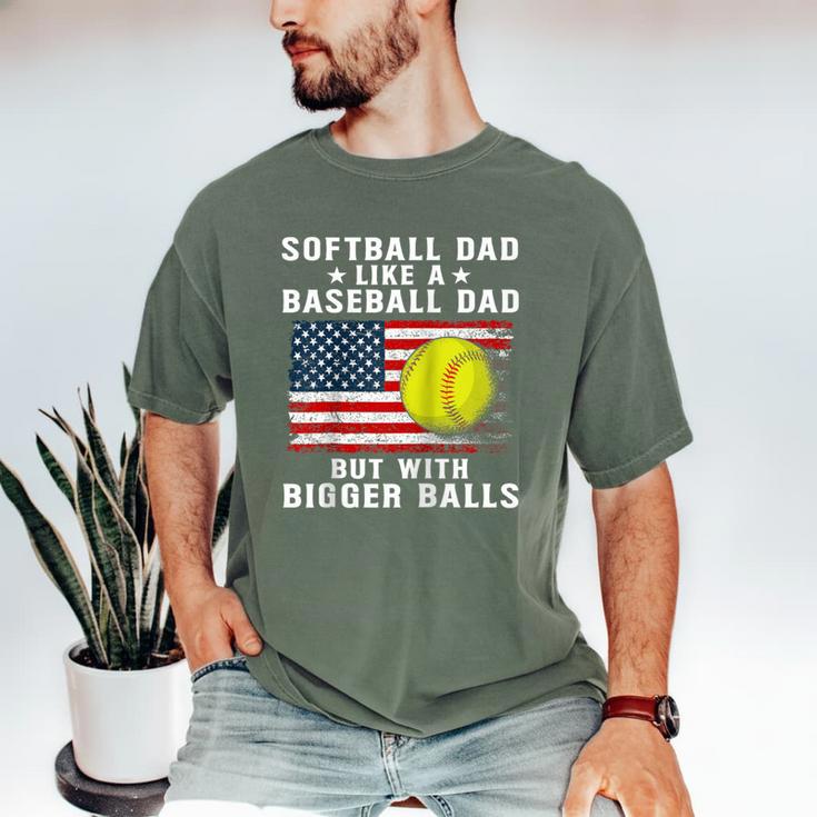 Patriotic Softball Dad Like A Baseball Dad Raglan Baseball Tee Men's Comfort Colors T-Shirt