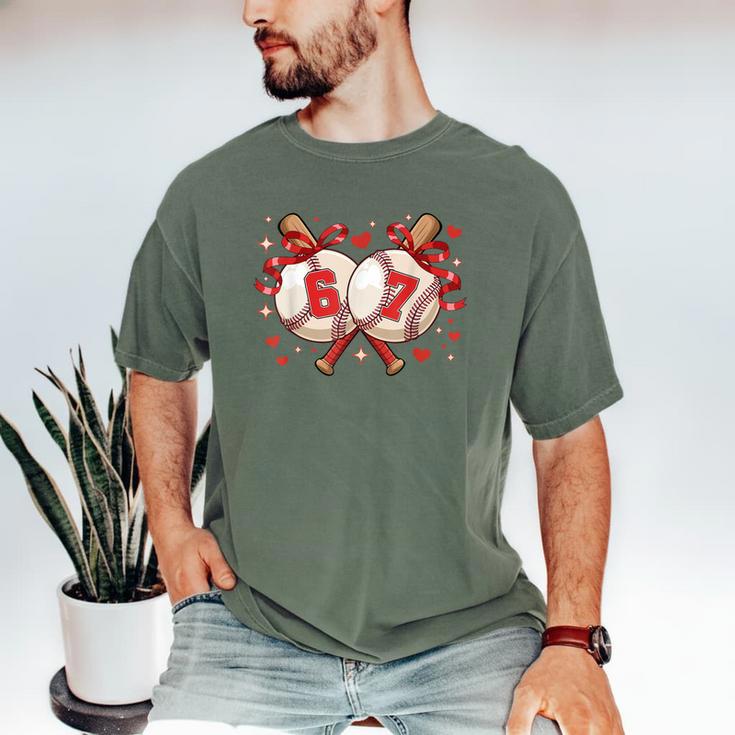Six Seven 67 Meme Baseball Coquette Bow Valentine Men's Comfort Colors T-Shirt