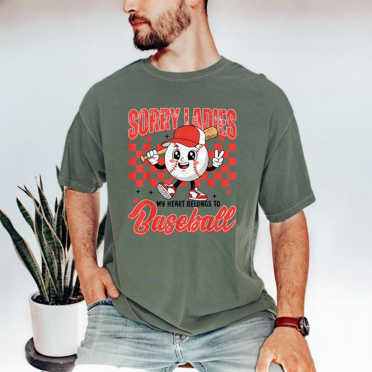 Sorry Ladies My Heart Belongs To Baseball Valentines Boys Men's Comfort Colors T-Shirt