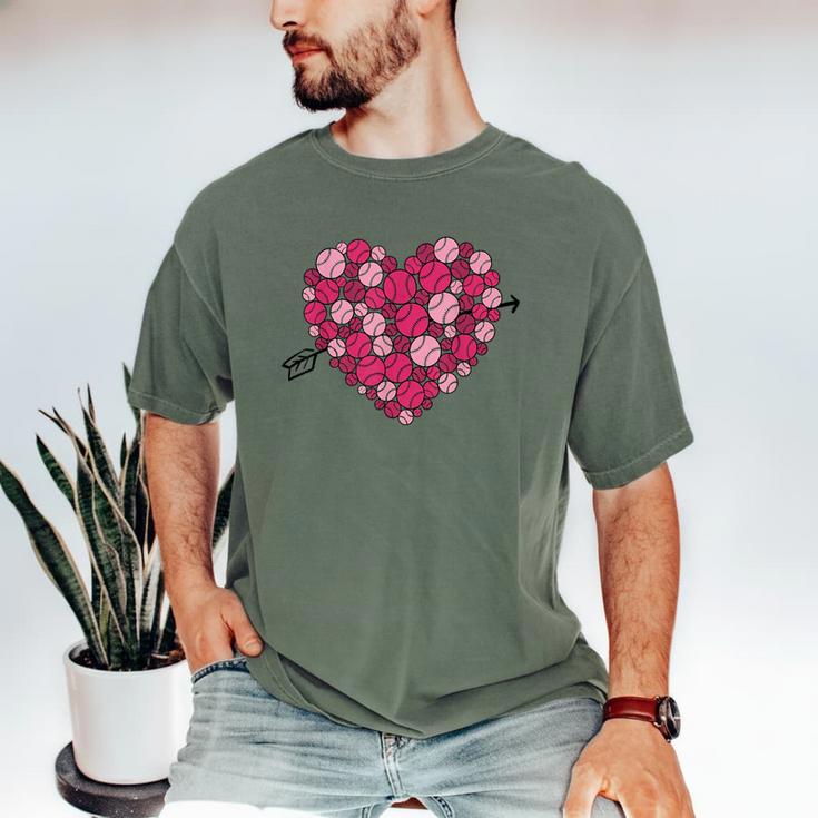 Valentine's Day Baseball Heart Softball Player Sports Lover Men's Comfort Colors T-Shirt