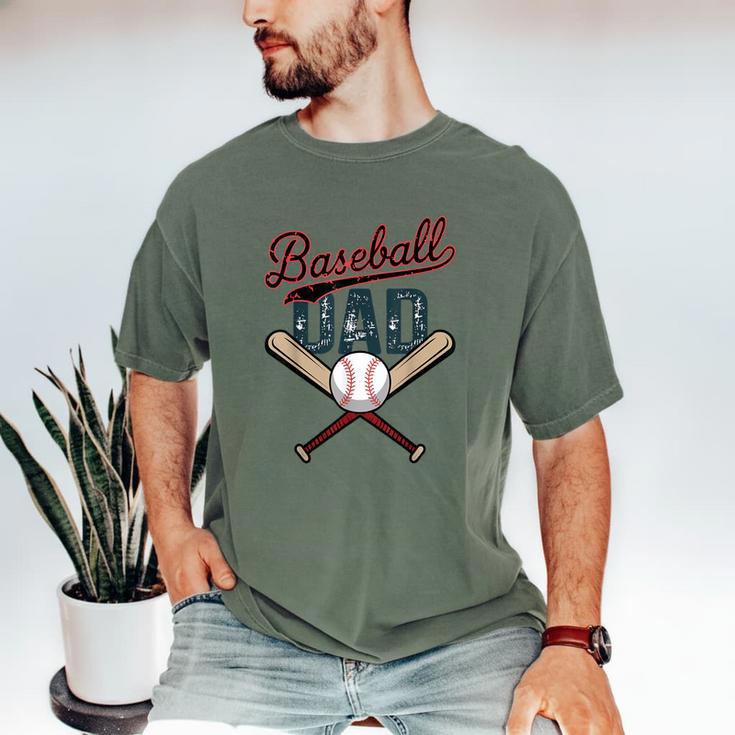 Vintage Baseball Dad Happy Fathers Day Players Toddler Kids Men's Comfort Colors T-Shirt