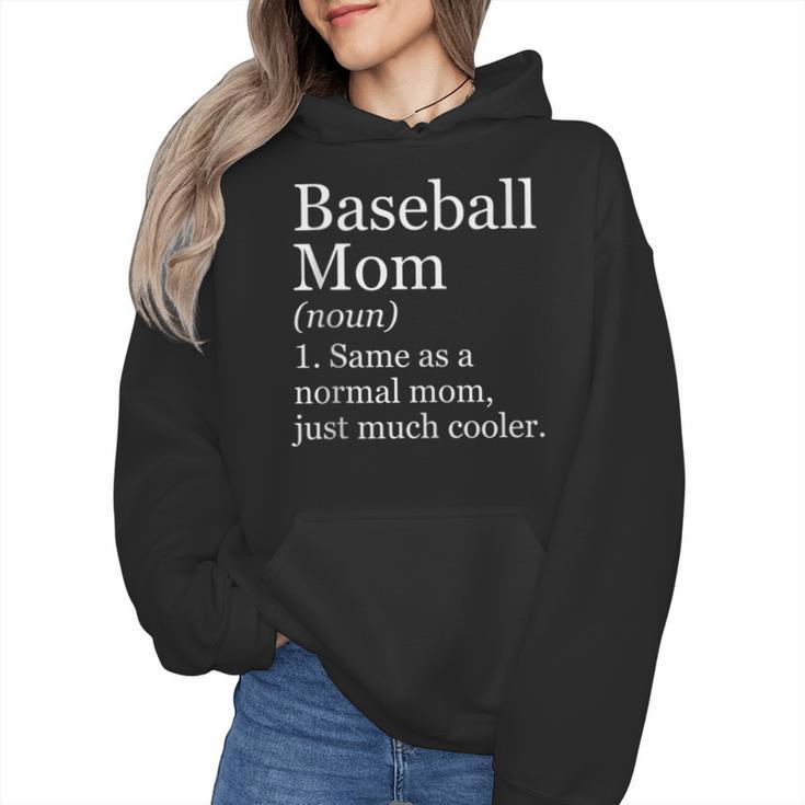 Baseball Mom Definition Sarcastic Sports Wmen Hoodie