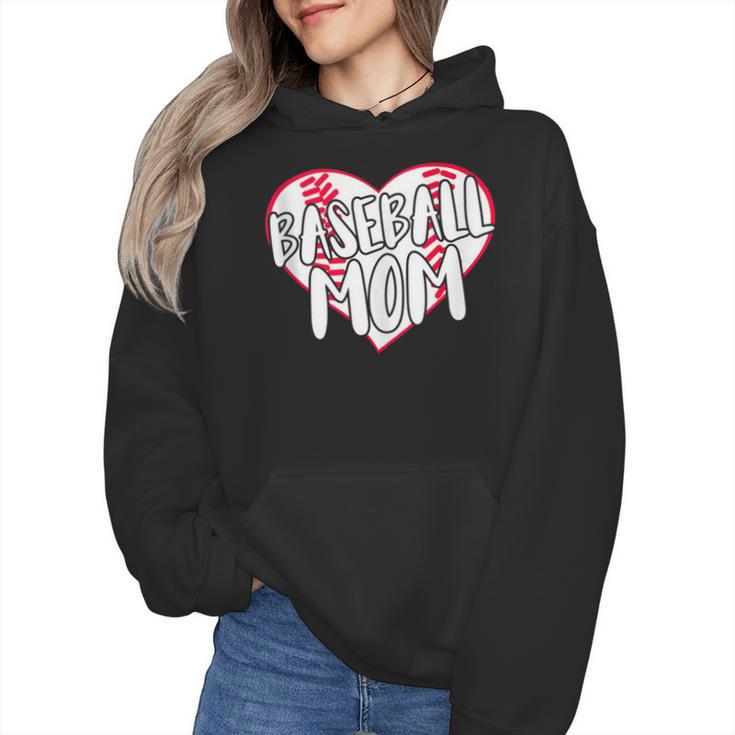 Baseball Mom Heart Wmen Hoodie