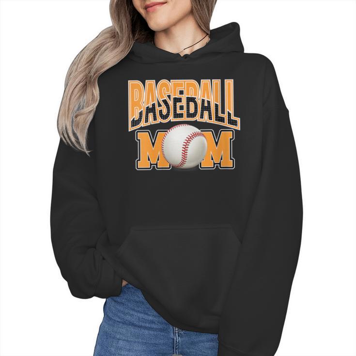 Baseball Mom Sports Orange Wmen Hoodie