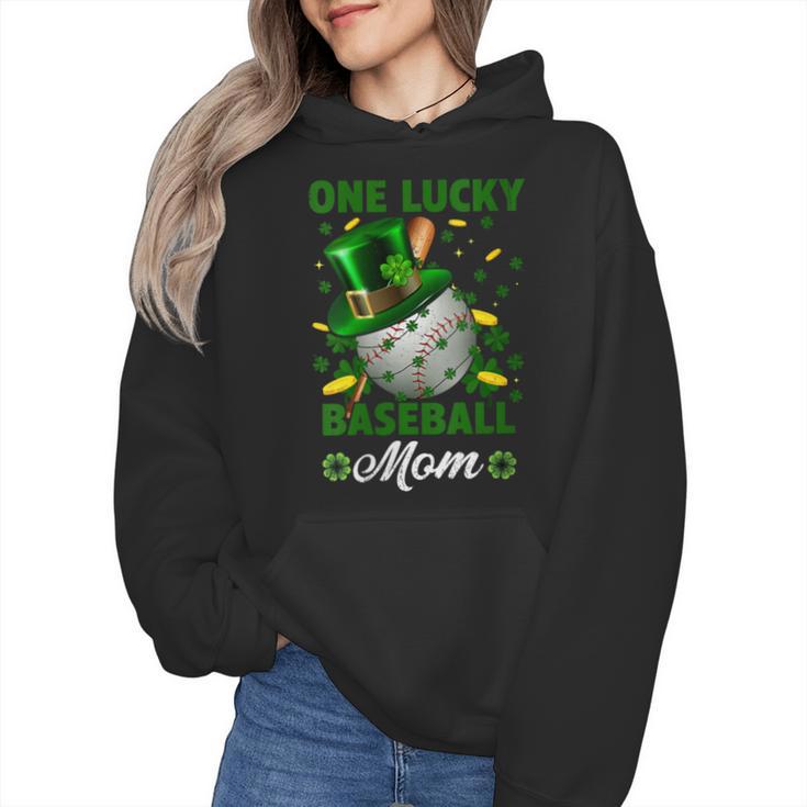 One Lucky Baseball Mom St Patricks Day One Lucky Mom Women Wmen Hoodie