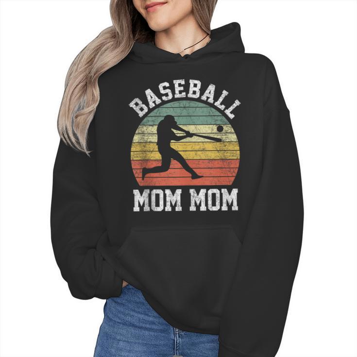 Vintage Baseball Mom Mom Baseball Lover Wmen Hoodie