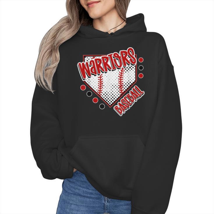 Warriors Home Plate Baseball Sports Baseball Mom Wmen Hoodie