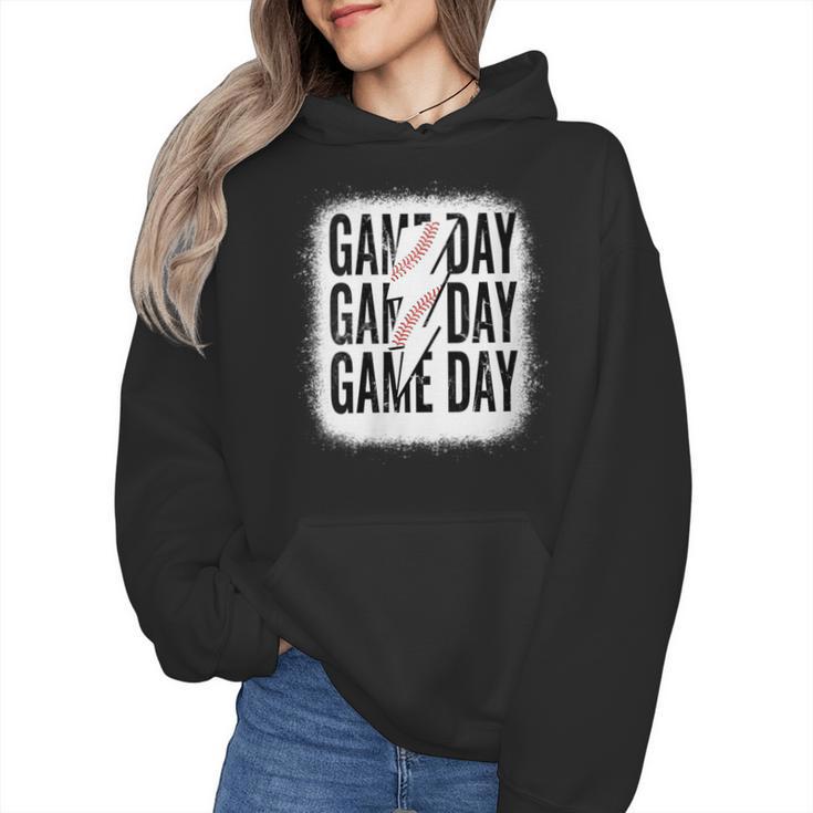 Womens Baseball Mom Leopard Game Day Mother's Day Wmen Hoodie