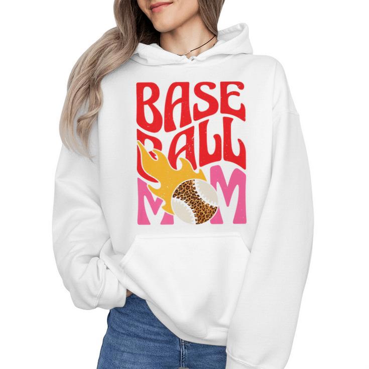 Baseball Mom Game Day Trendy Pink Leopard Mama Premium Wmen Hoodie