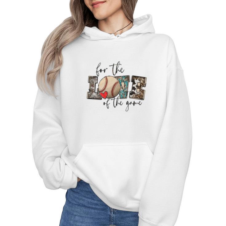 Baseball Mom Leopard For The Love Of The Game Bleached Women Wmen Hoodie